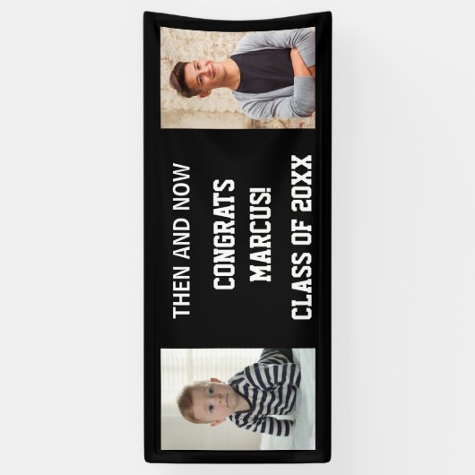 卒業式パーティー今すぐベビー写真おめでとう 横断幕 (縦)