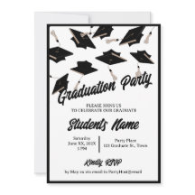 卒業式パーティー写真ブラックアンドホワイトモータルボード