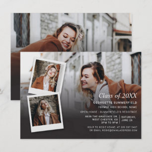 卒業式パーティー招待状の写真コラージュスクリプト 招待状