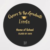 卒業式パーティー用水瓶ラベル ラベル (デザイン1)