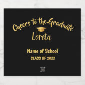 卒業式パーティー用水瓶ラベル リキュールボトルラベル (シングルラベル)