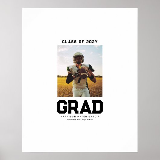 卒業式パーティー1枚の写真の卒業署名 ポスター (正面)