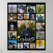 卒業式パーティー19写真表示ブラシタイポグラフィ ポスター (正面)
