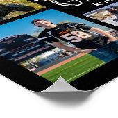 卒業式パーティー19写真表示ブラシタイポグラフィ ポスター (角)