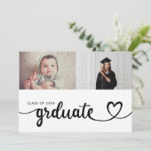 卒業式パーティー – ベビー写真から卒業 招待状 (スタンド正面)