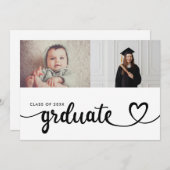 卒業式パーティー – ベビー写真から卒業 招待状 (正面/裏面)