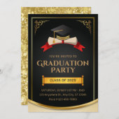 卒業式パーティー 招待状 (正面/裏面)