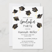 卒業式パーティーHappy Hats写真 招待状 (正面)