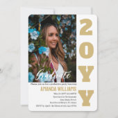 卒業式パーティ招待状エレガント金ゴールドカスタム写真 シーズンカード (正面)