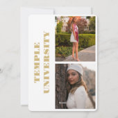 卒業式パーティ招待状エレガント金ゴールドカスタム写真 シーズンカード (裏面)