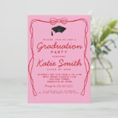 卒業式パーティ招待状ドードルボウディセーション 招待状 (スタンド正面)