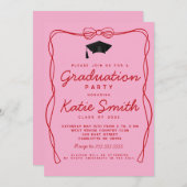 卒業式パーティ招待状ドードルボウディセーション 招待状 (正面/裏面)