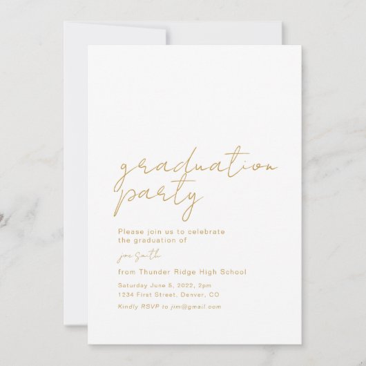 卒業式パーティ招待状発表写真 招待状 (正面)