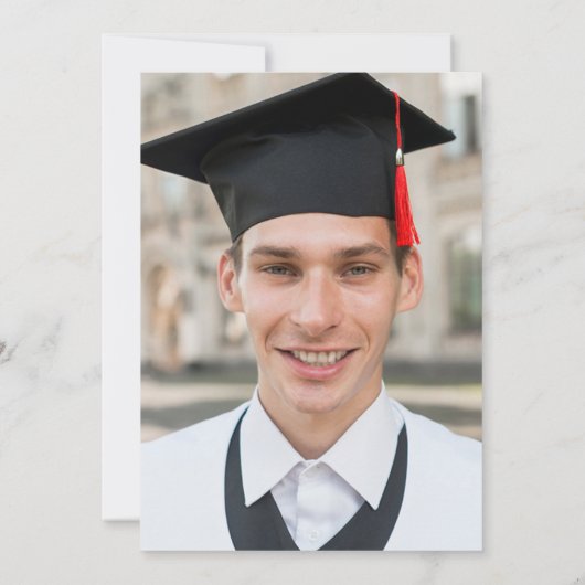 卒業式パーティ招待状発表写真 招待状 (裏面)