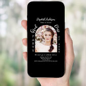 卒業式パーティ白黒アーチ写真クラス2025 招待状