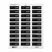 卒業式パープルキャップと金ゴールド房 ラベル (フルシート)