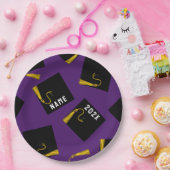 卒業式パープルパーティー紙プレート ペーパープレート (パーティー)