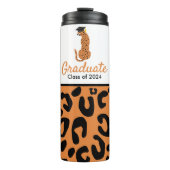 卒業式ヒョウ着用キャップ タンブラー (正面)