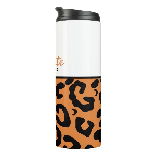 卒業式ヒョウ着用キャップ タンブラー (回転右)