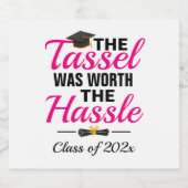 卒業式ビールラベル "Tassel Worth Hassle" ビールラベル (シングルラベル)