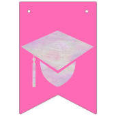 卒業式ピンクのオパールパーティーシンボルや象徴クラス バンティングフラッグ (第1の旗)