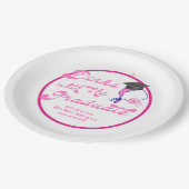 卒業式ピンクのピックボールとディンク ペーパープレート (アングル)