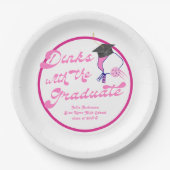 卒業式ピンクのピックボールとディンク ペーパープレート (正面)