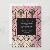 卒業式ピンクアールデコブラック発表 招待状 (裏面)