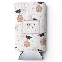 卒業式ピンクカップケパーソナライズされたーキ