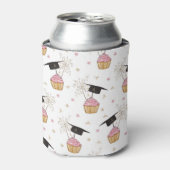 卒業式ピンクカップケパーソナライズされたーキ 缶クーラー (缶正面)