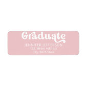 卒業式ピンクガーリー差出人住所ラベル ラベル (正面)