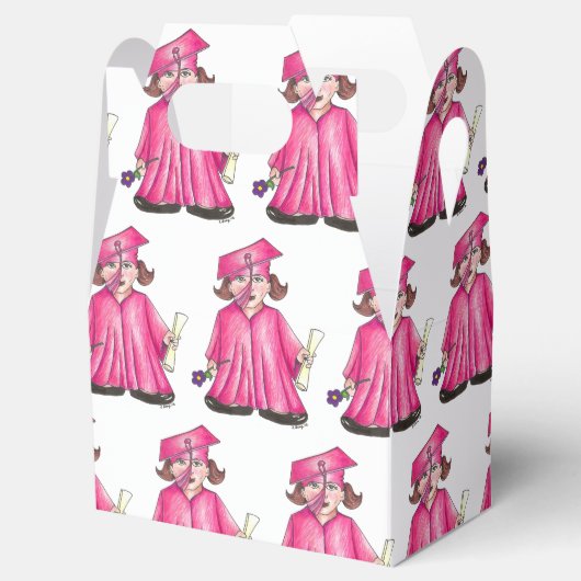 卒業式ピンクキャップ卒業証書 フェイバーボックス (オープン)
