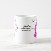 卒業式ピンク信じヒョウ彼女は出来た コーヒーマグカップ (中央)