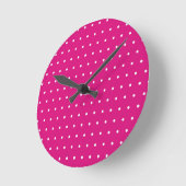 卒業式ピンク水玉模様ハット、卒業証書 ラウンド壁時計 (傾斜)