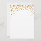 卒業式ピンク金ゴールドガールズパーティー卒業招待状 招待状 (裏面)