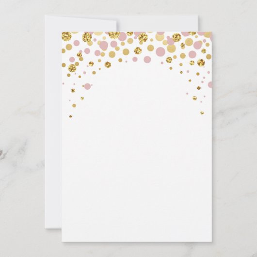 卒業式ピンク金ゴールドガールズパーティー卒業招待状 招待状 (裏面)