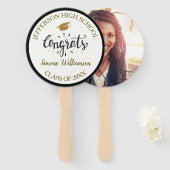 卒業式ファンシック金ゴールドカスタム大学院写真 ハンドファン (正面&裏面)