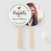 卒業式ファンシック金ゴールドカスタム大学院写真 ハンドファン (正面&裏面)