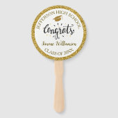 卒業式ファンシック金ゴールドカスタム大学院写真 ハンドファン (正面)