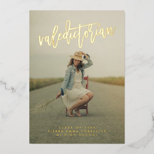 卒業式フォイル招待状 箔招待状 (正面)