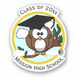 卒業式フクロウ シール