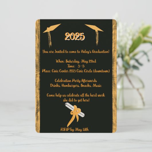 卒業式フラットアナウンスメントカード 案内状 (スタンド正面)