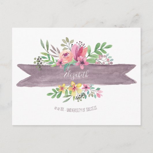 卒業式フローラ花の保存日 ポストカード (正面)