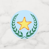 卒業式ブラックキャップ、ローレル&スター紙吹雪 コンフェッティ (スモール正面)