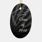 卒業式ブラッククリパーソナライズされたスマスオーナメント セラミックオーナメント (左)