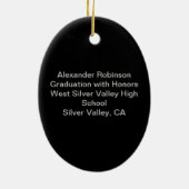 卒業式ブラッククリパーソナライズされたスマスオーナメント セラミックオーナメント (裏面)