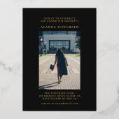 卒業式ブラックゴールドフォイル卒業招待状 箔招待状 (裏面)