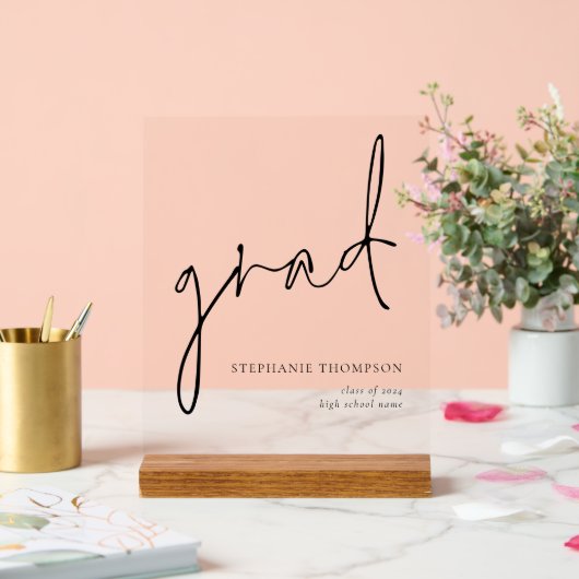 卒業式ブラックスクリプト卒業式ギフトキープサケ アクリルサイン (ウェディング)