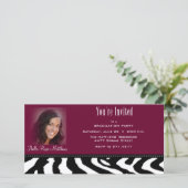 卒業式ブラックゼブラフォトカード 案内状 (スタンド正面)