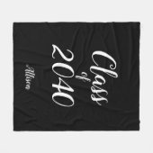 卒業式ブラックタイポグラフィパーソナライズされた級 フリースブランケット (正面(横))